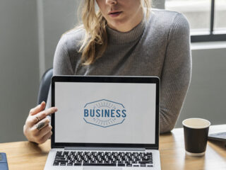 entrepreneur woman and laptop screen